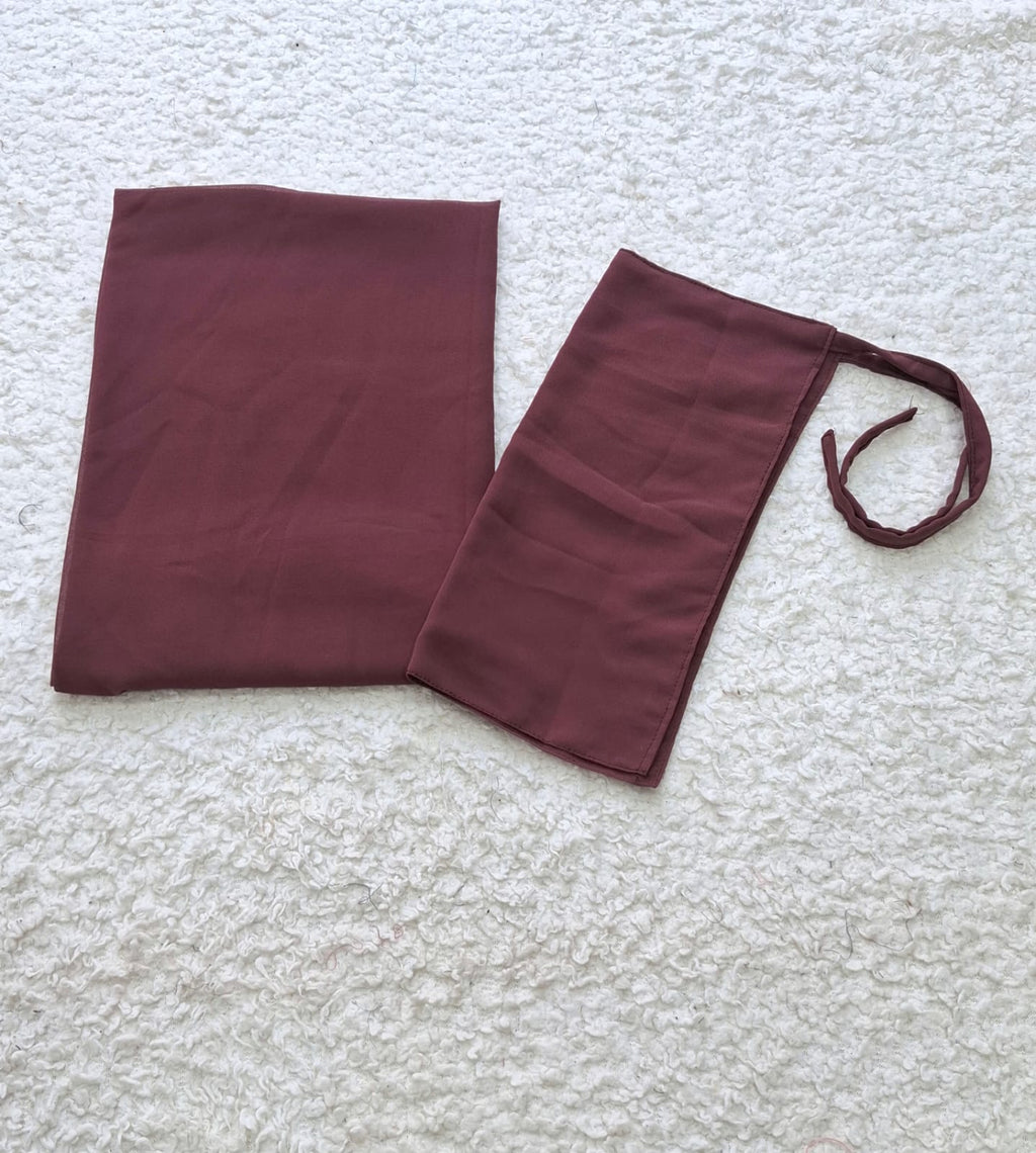 Imported Bubble Georgette Niqab & Scarf Set Pack Of  2