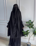 Saudi Jilbab – 2 Piece Set Black