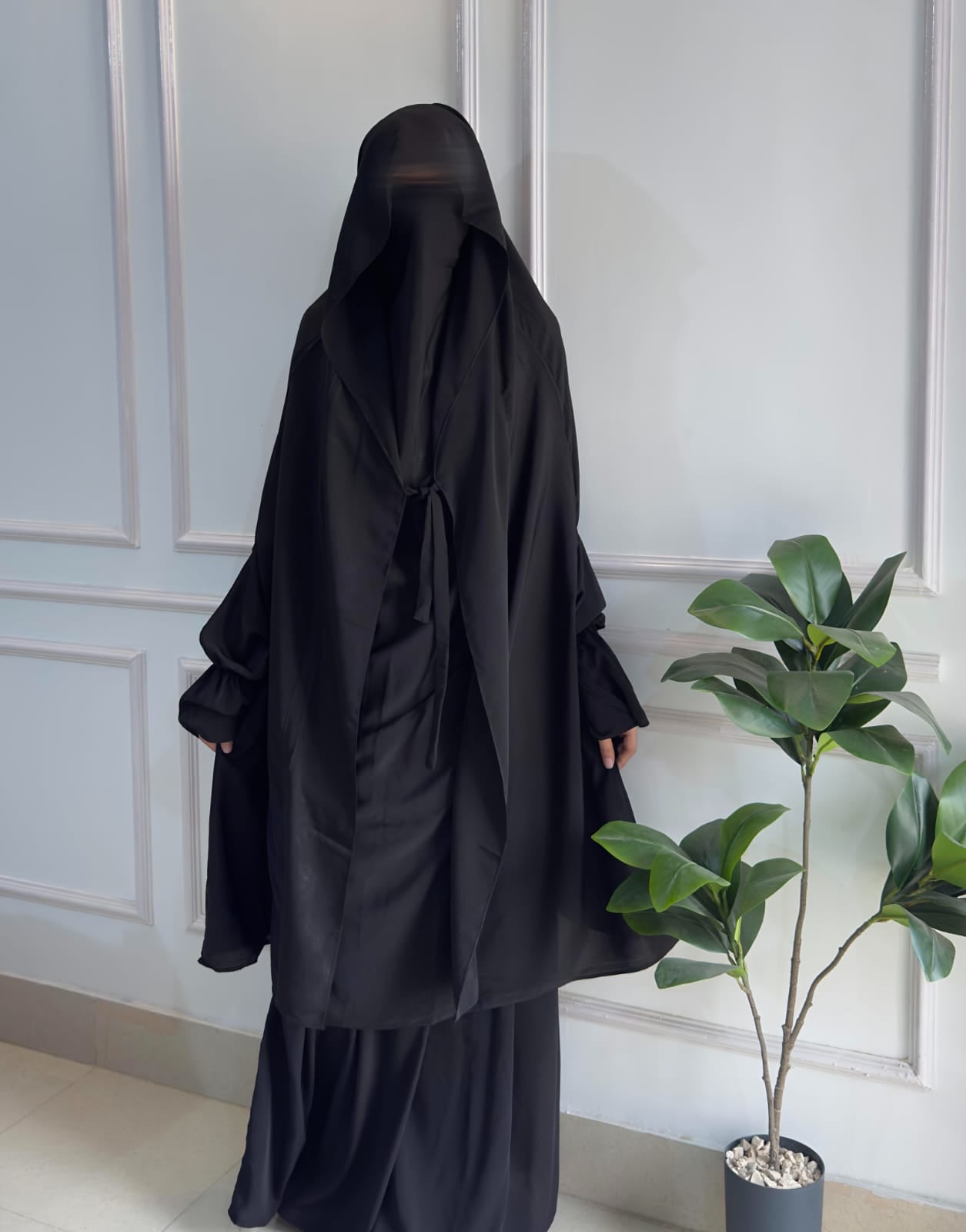 Saudi Jilbab – 2 Piece Set Black