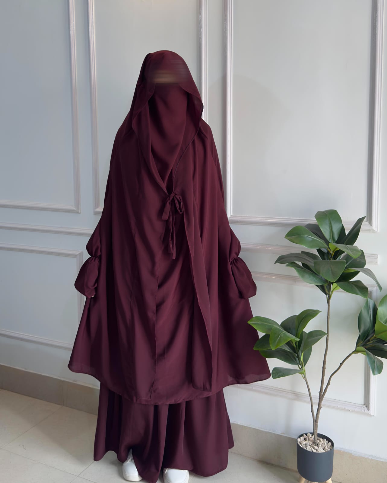 Saudi Jilbab – 2 Piece Set Maroon