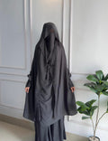 Saudi Jilbab – 2 Piece Set Grey