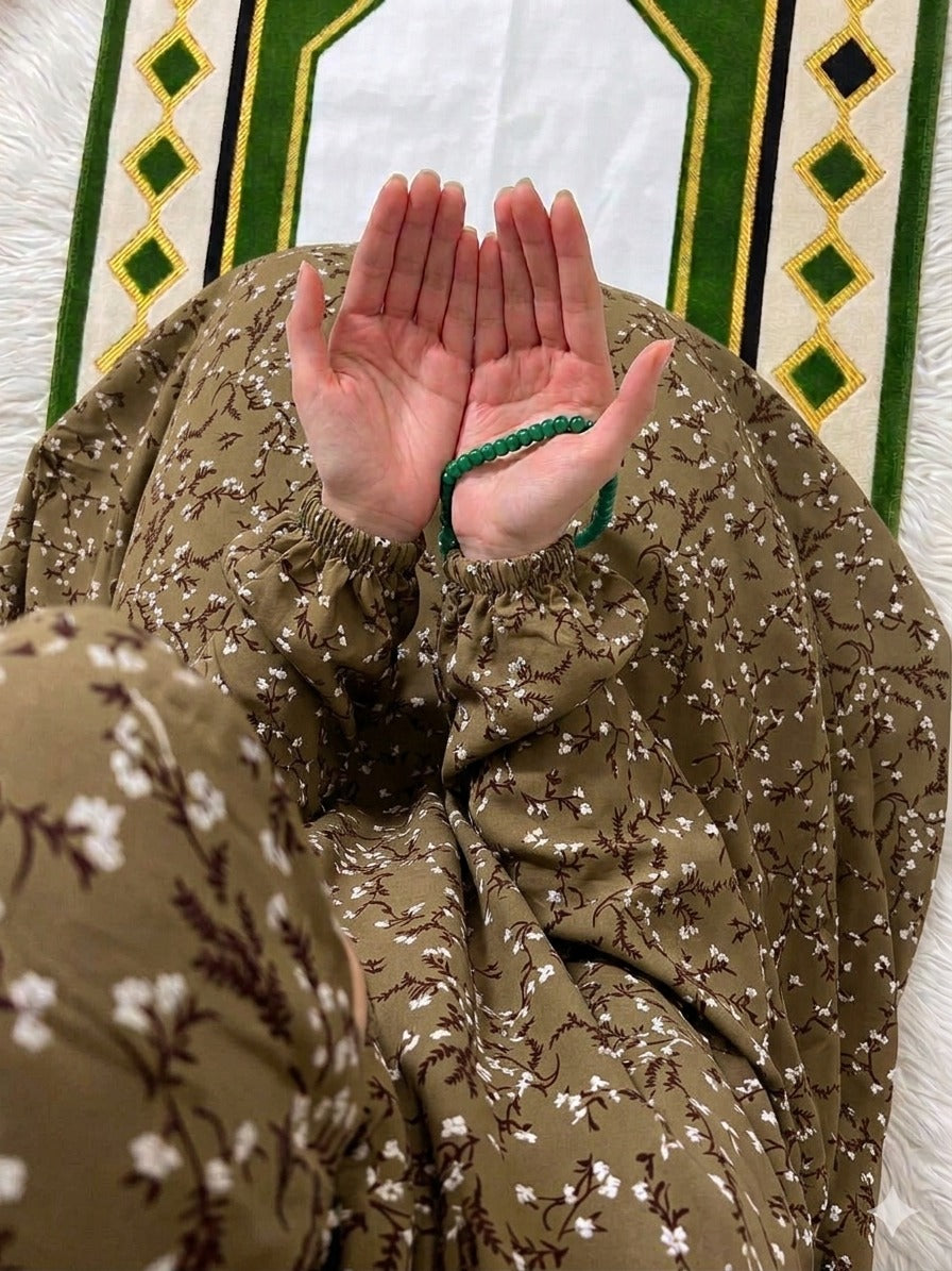 Big Size Full Coverage Namaz Chadar Full Sleeves Brown
