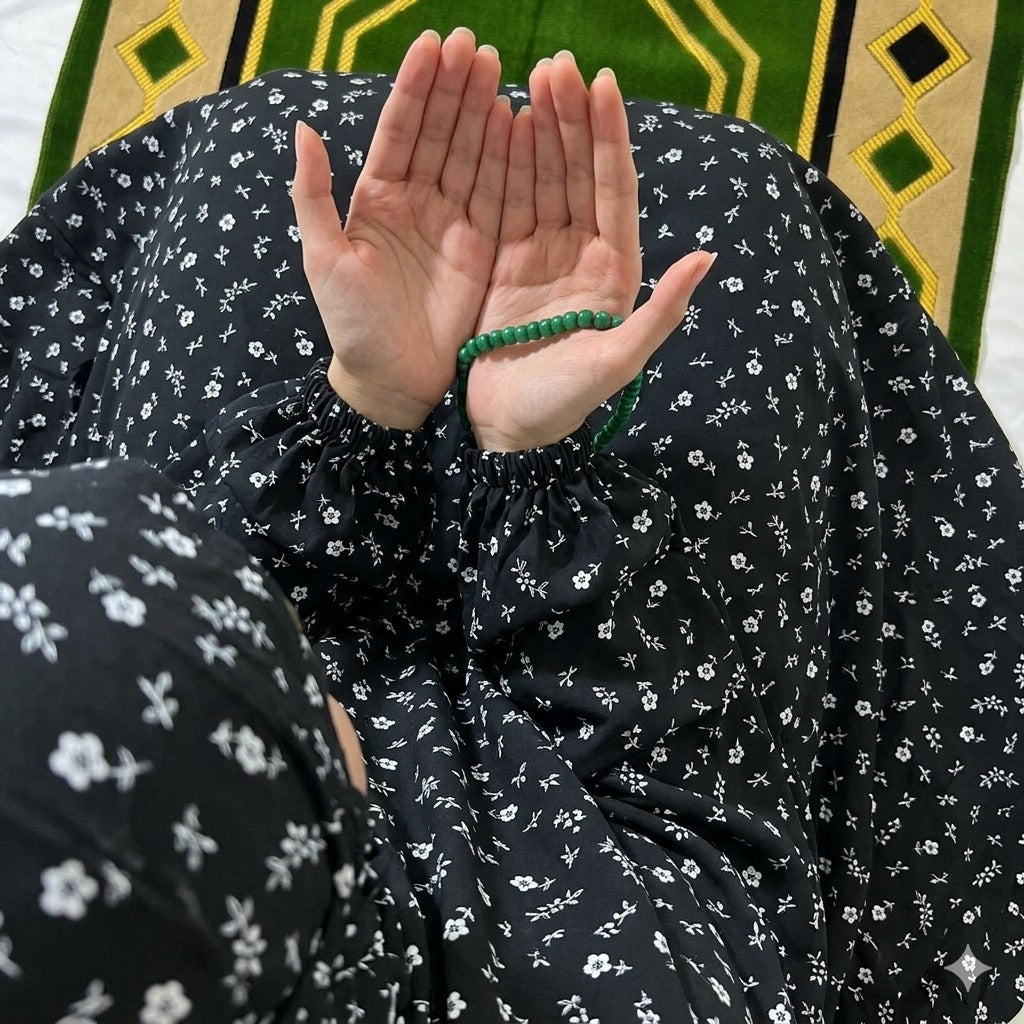 Big Size Full Coverage Namaz Chadar Full Sleeves Black