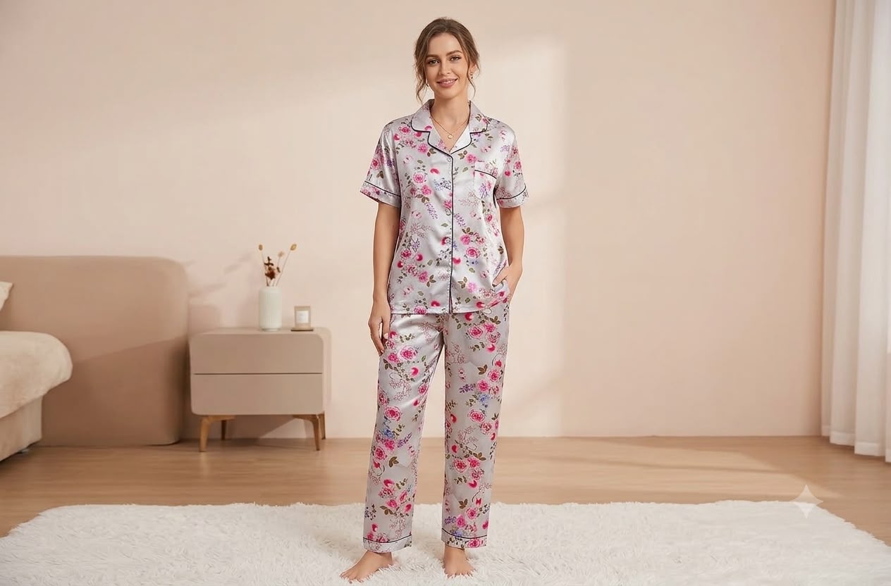 2 Piece Printed Night Suit