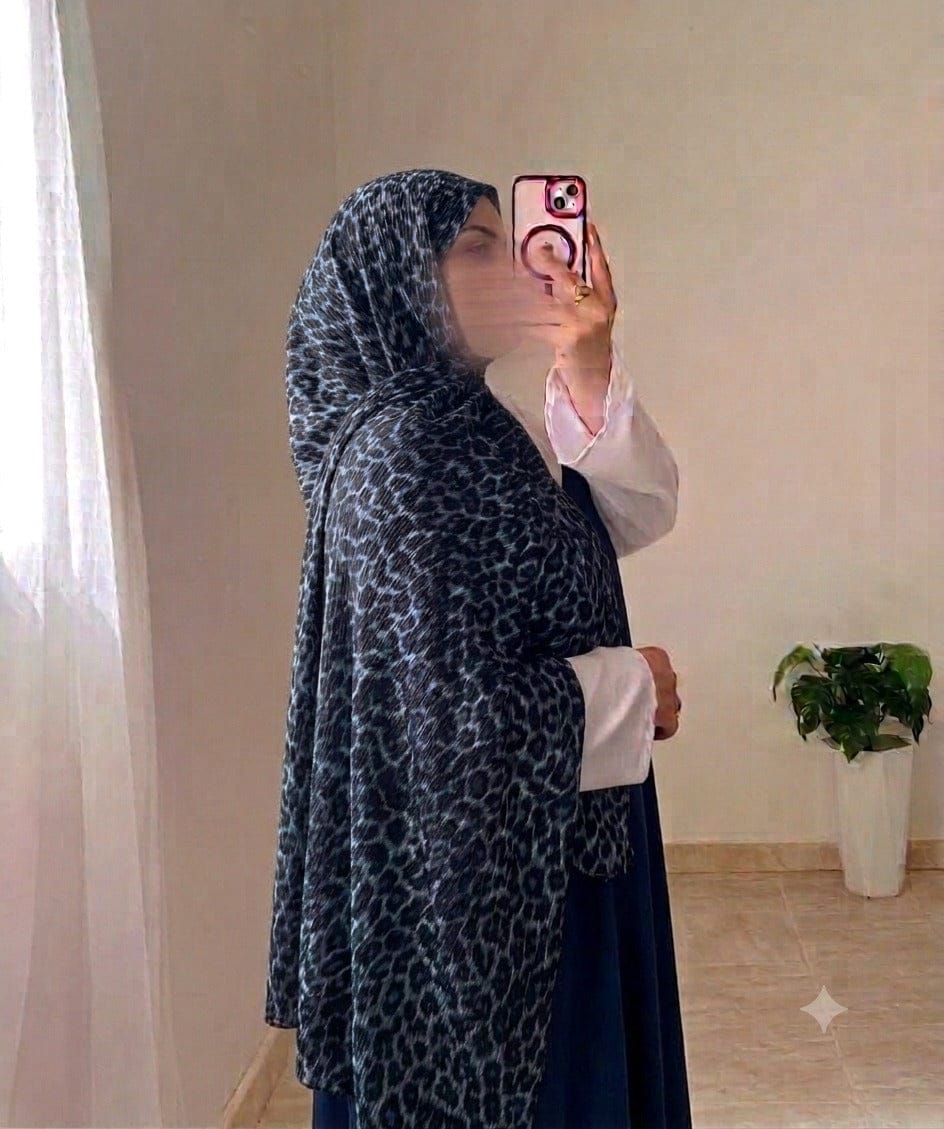 Crinkle Leopard Printed Hijab