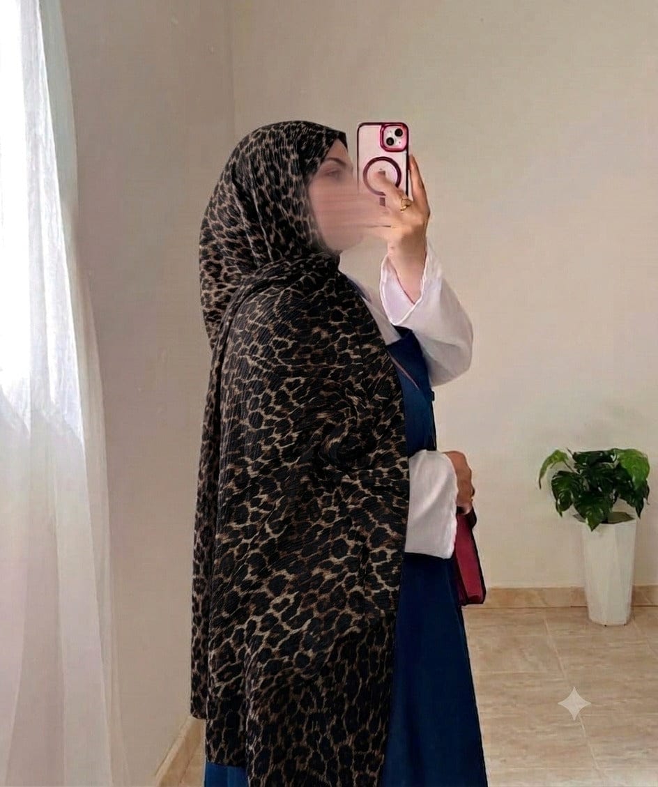 Crinkle Leopard Printed Hijab