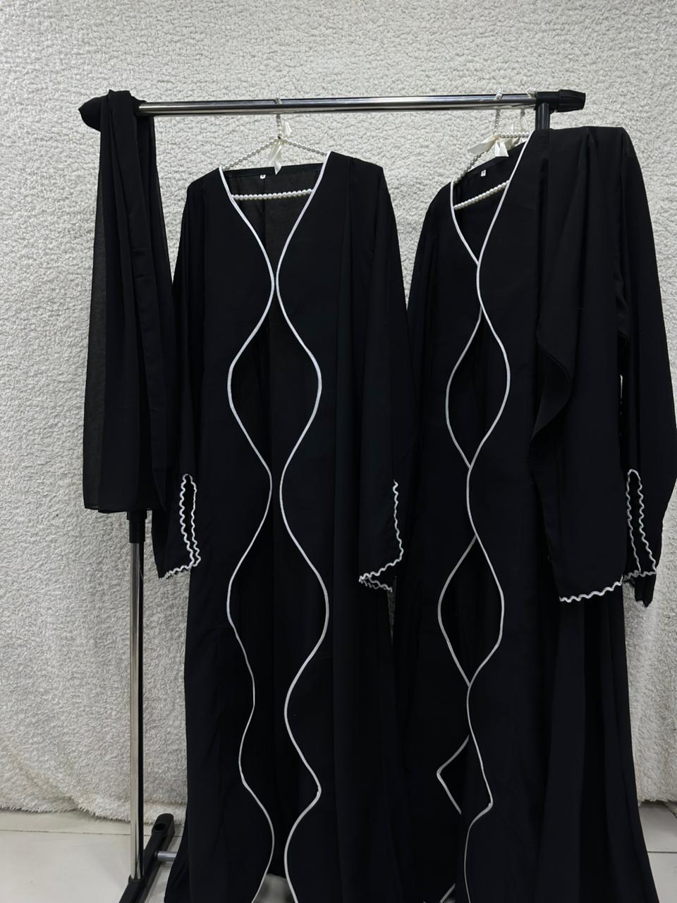 Srine in Black (Upper Gown with Scarf)