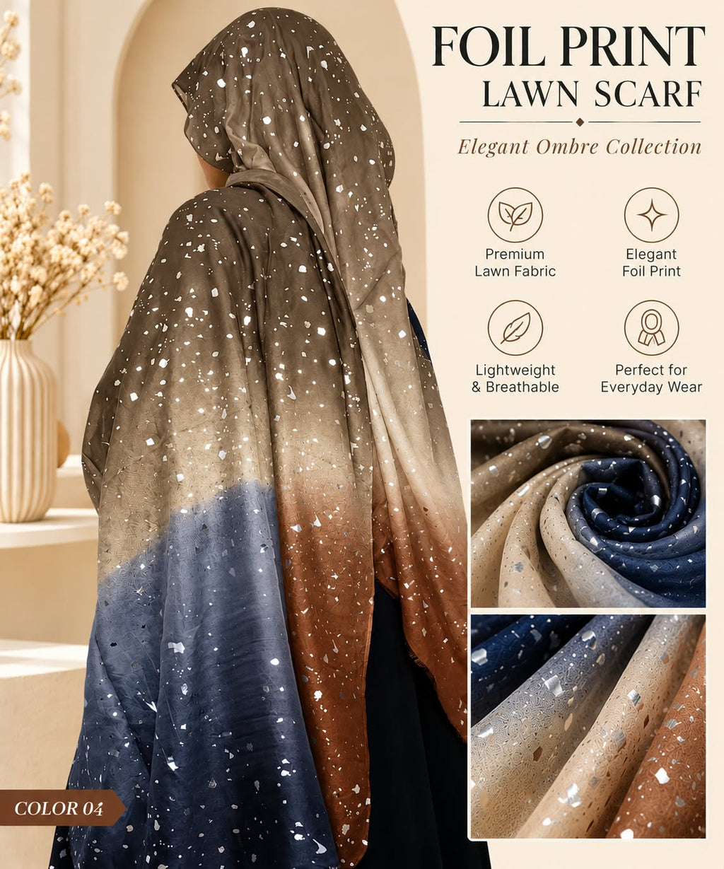 Foil Print Ombre Scarf