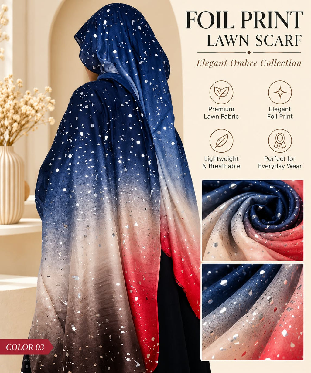 Foil Print Ombre Scarf