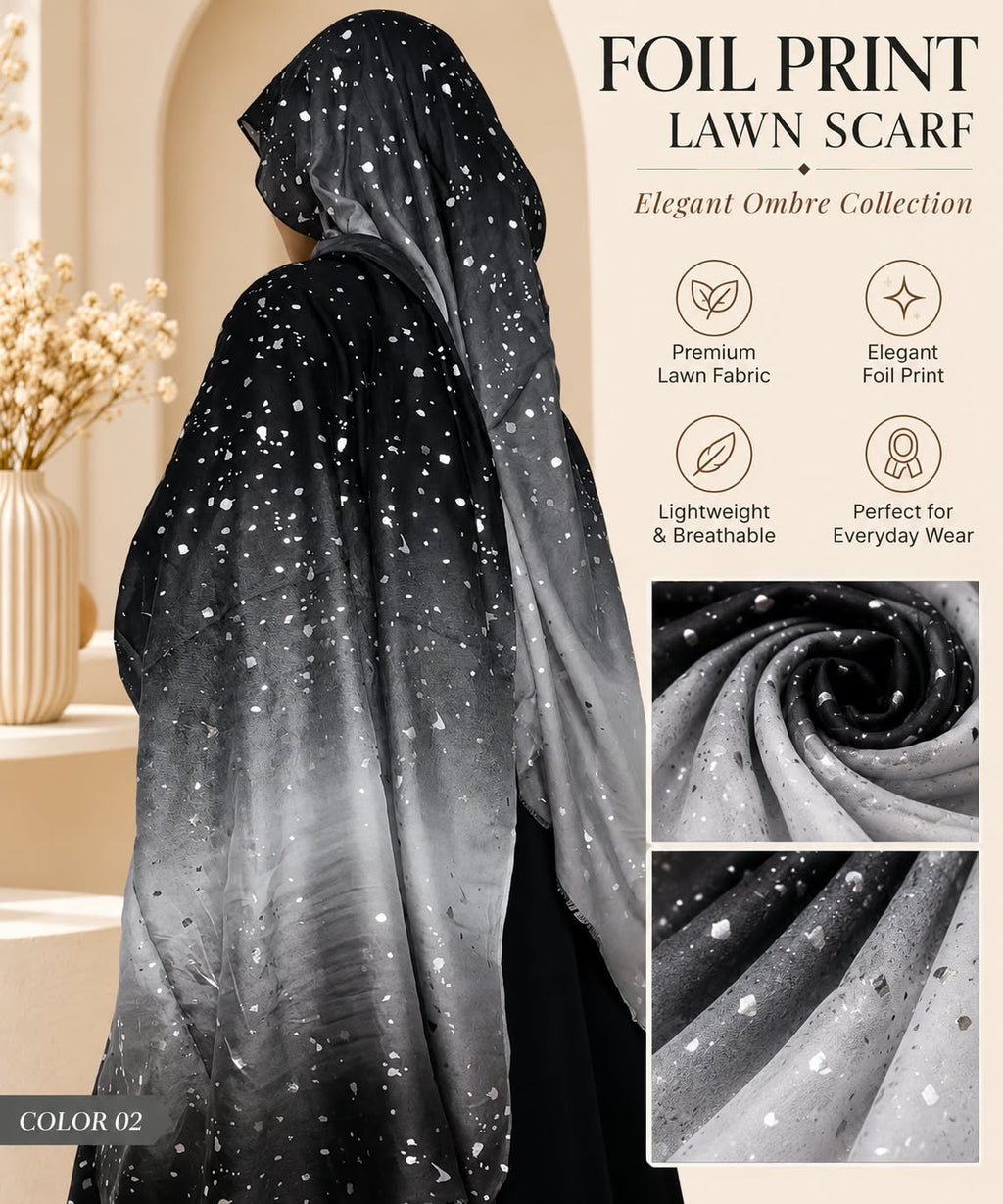 Foil Print Ombre Scarf