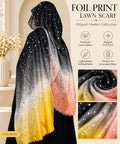 Foil Print Ombre Scarf 01