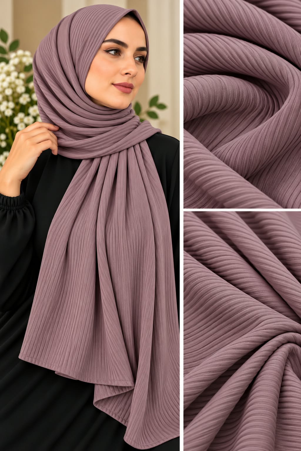 Premium Ribbed Jersey Scarf Rose Pink