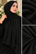 Premium Ribbed Jersey Scarf Black