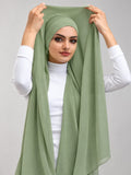 Instant Georgette Hijab With Built-in Magnets Sage Green