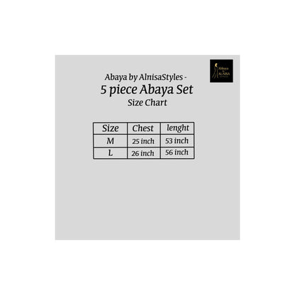 5 Piece Abaya Set