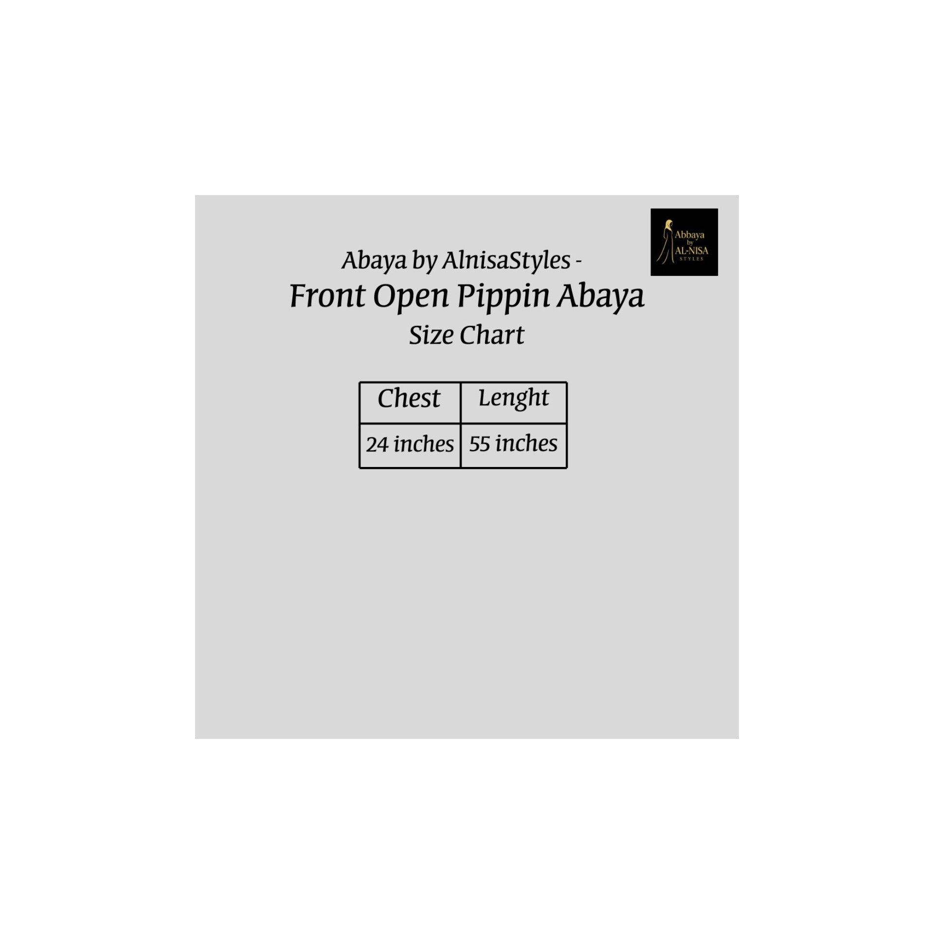 Front Open Pippin Abaya