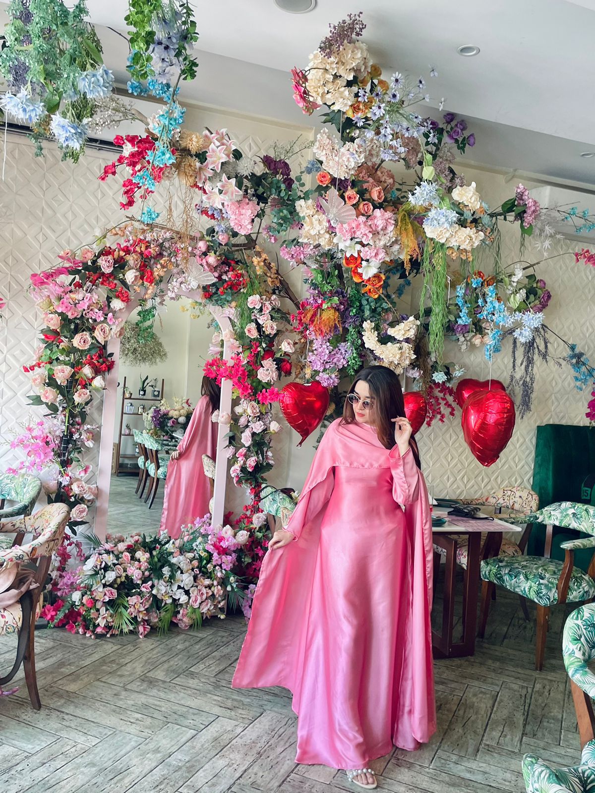 Silk Modest Flora with scarf