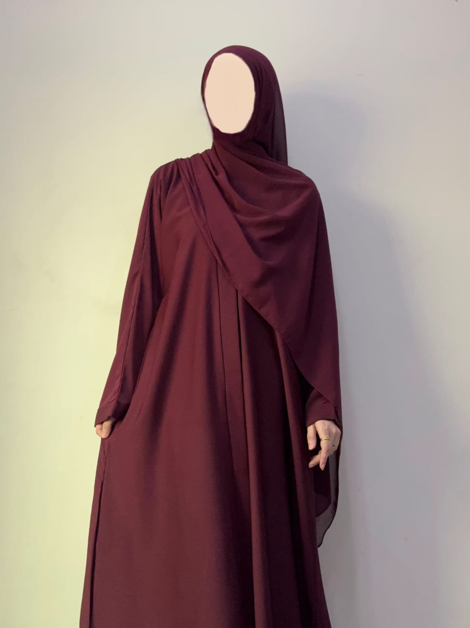 Basic Front Open Abaya with Scarf