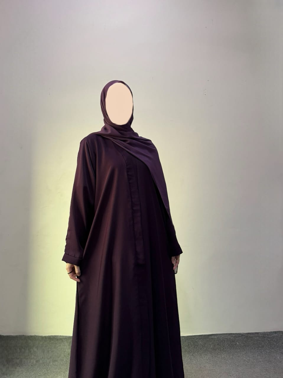 Basic Front Open Abaya with Scarf