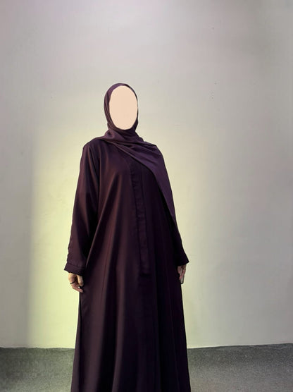 Basic Front Open Abaya with Scarf