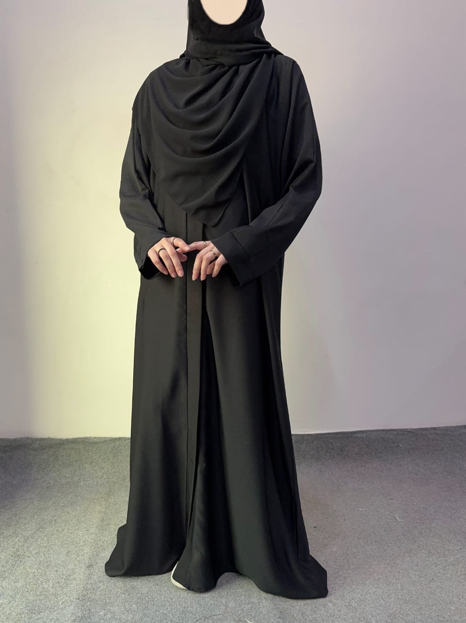 Basic Front Open Abaya with Scarf