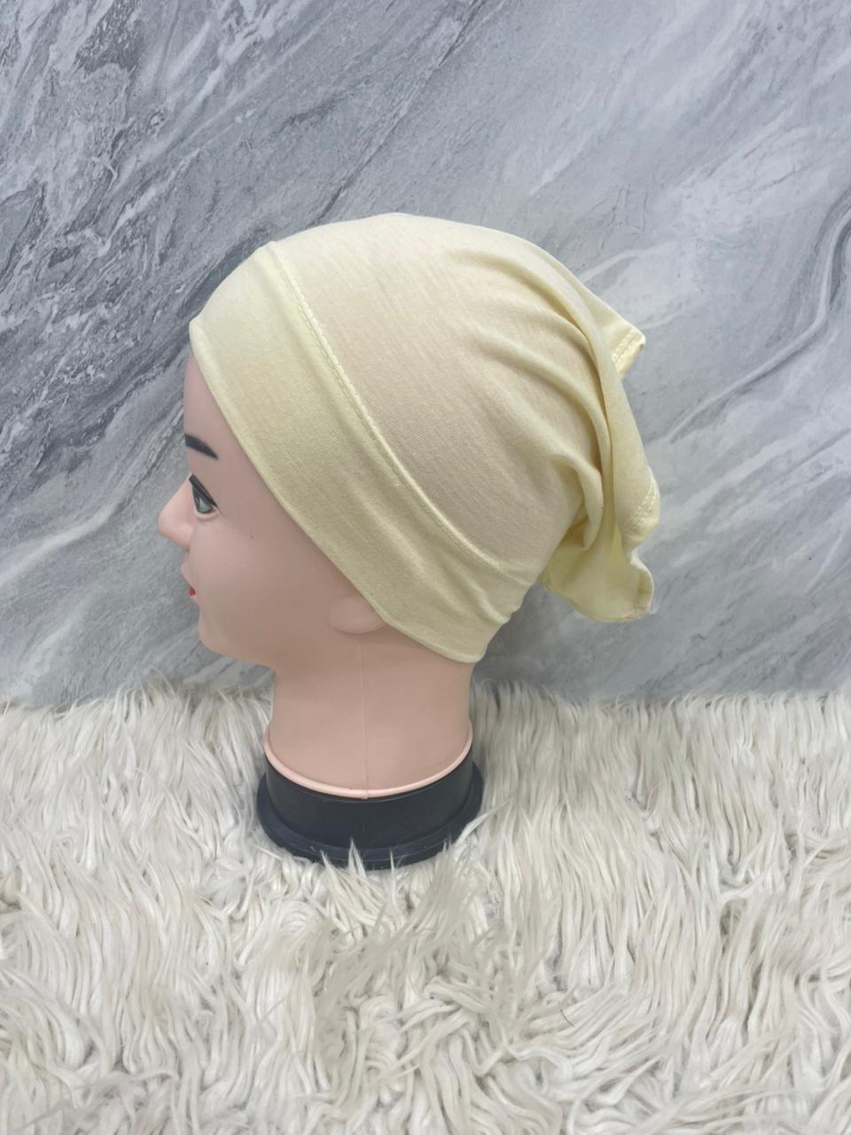 Under Scarf Tube Cap Light Yellow