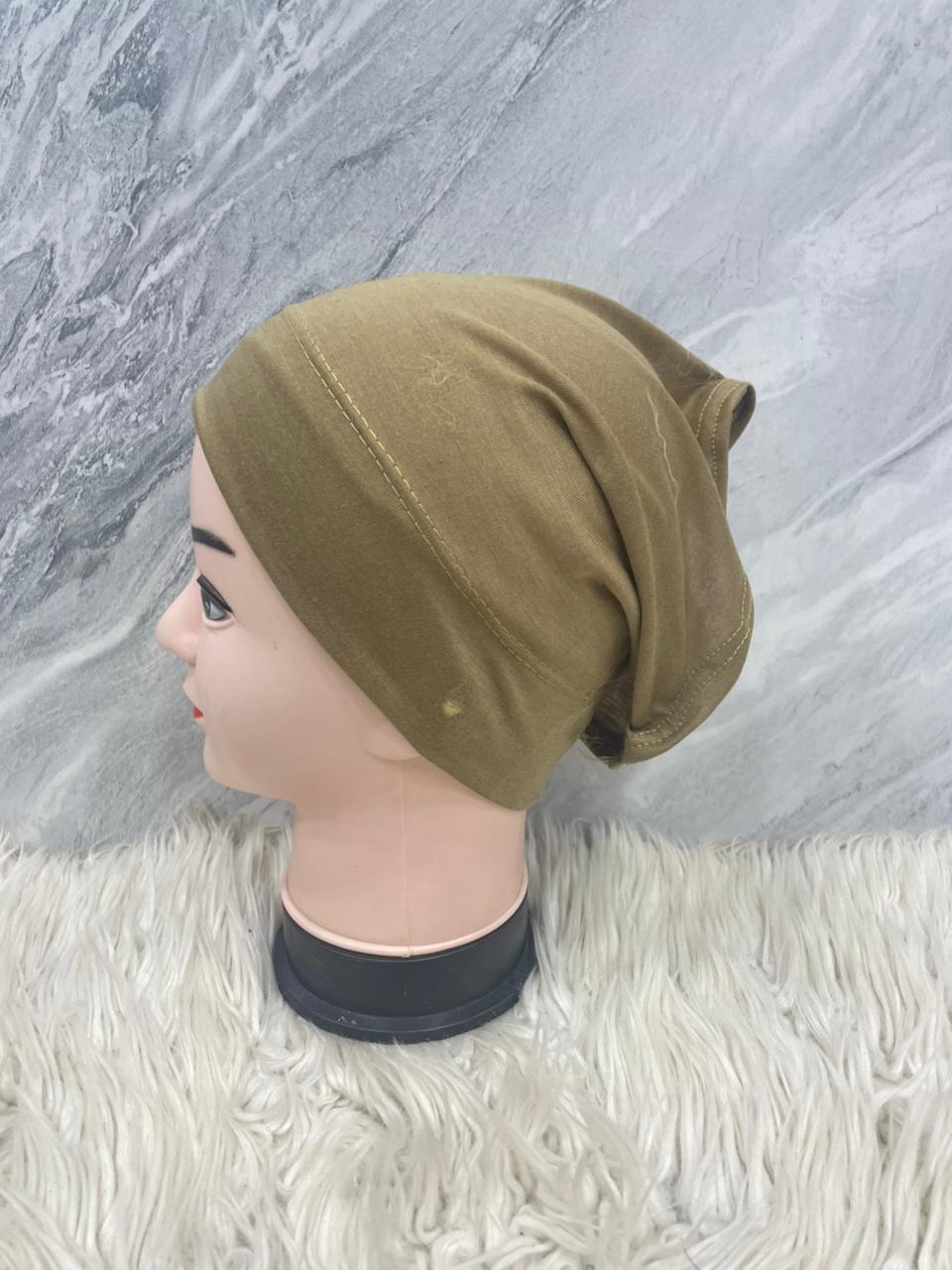 Under Scarf Tube Cap Light Brown