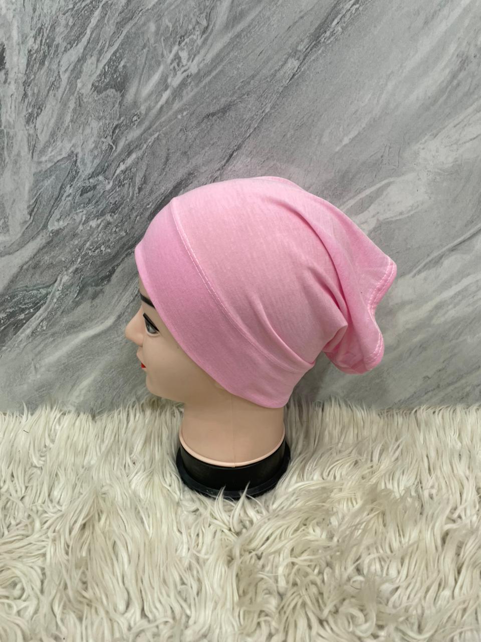 Under Scarf Tube Cap Light Pink