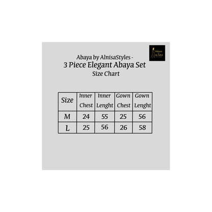 3 Piece Elegant Abaya Set