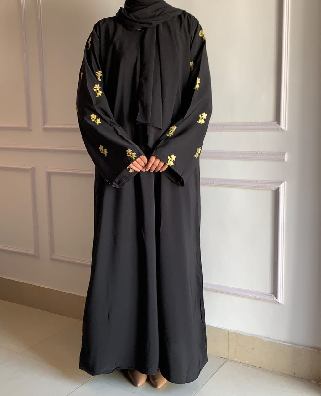 Sleeves Embroidered Abaya Blossom