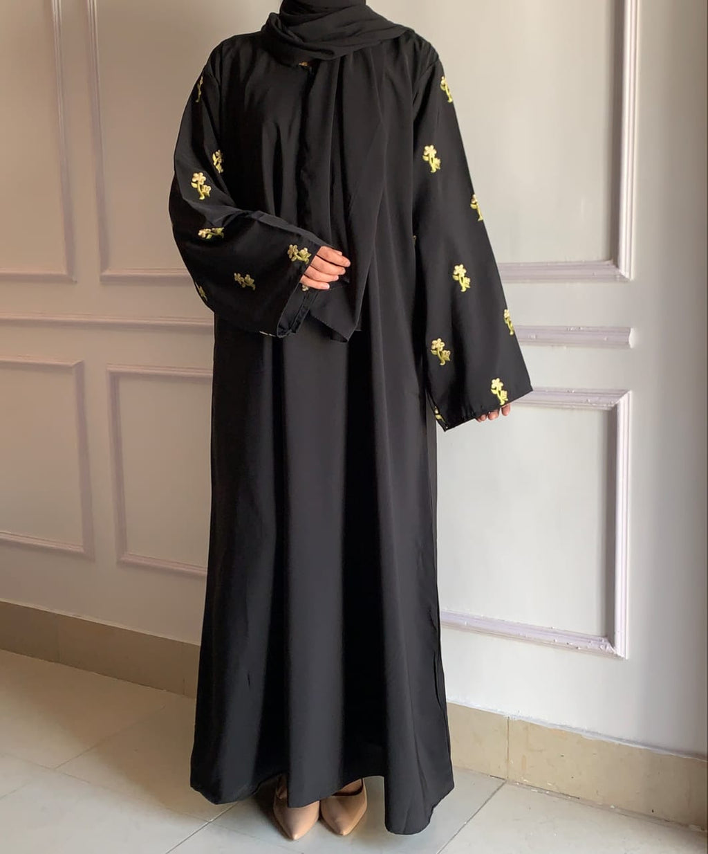 Sleeves Embroidered Abaya Blossom