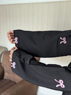 Embroidered Maxi Bow Abaya