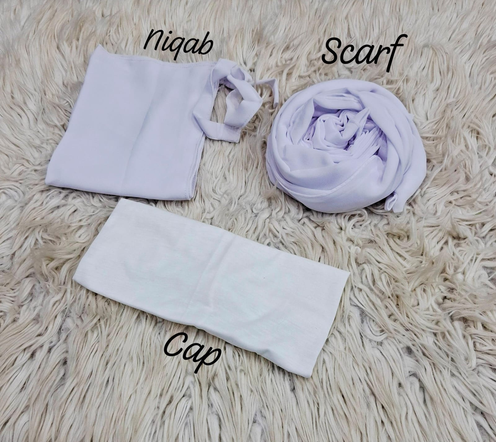 3-Piece Nikab Scarf Cap Set
