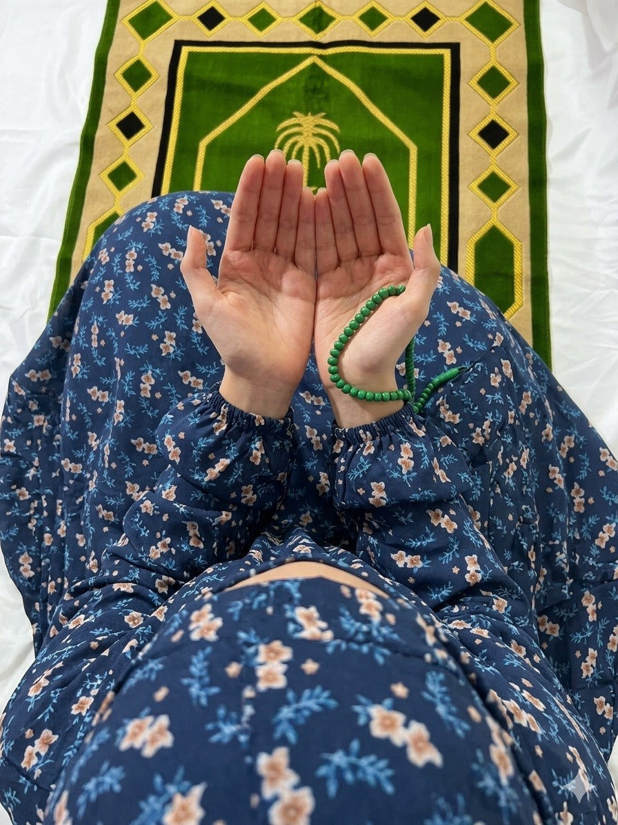 Big Size Full Coverage Namaz Chadar Full Sleeves Navy Blue