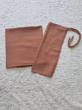 Imported Bubble Georgette Niqab & Scarf Set Peachy pink