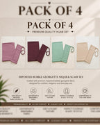 Imported Bubble Georgette Niqab & Scarf Set Pack Of  4