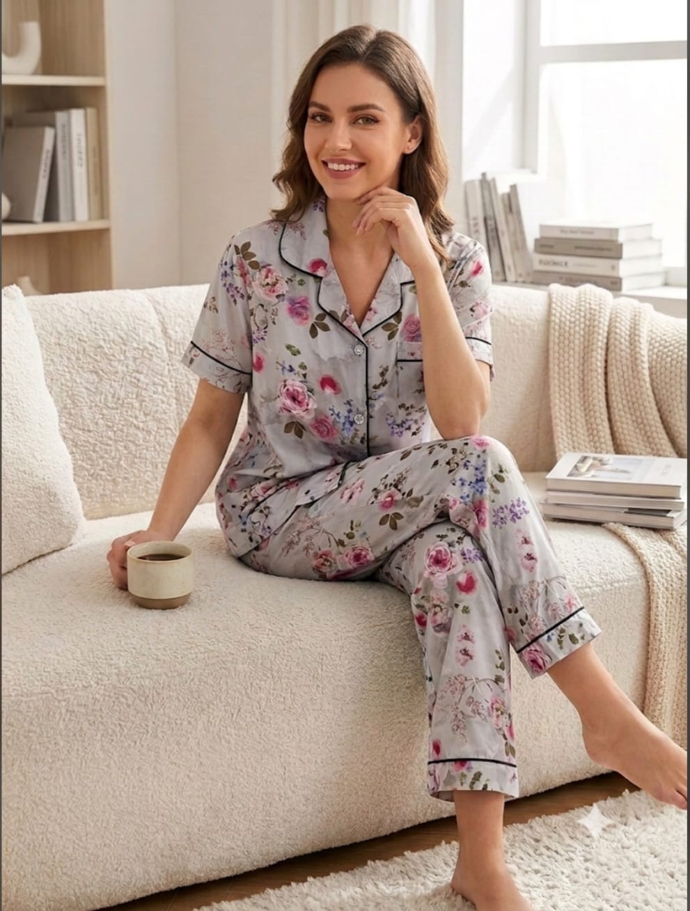 2 Piece Printed Night Suit