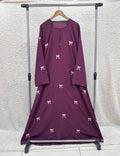 Embroidered Maxi Bow Abaya
