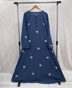 Embroidered Maxi Bow Abaya