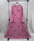 Embroidered Maxi Bow Abaya