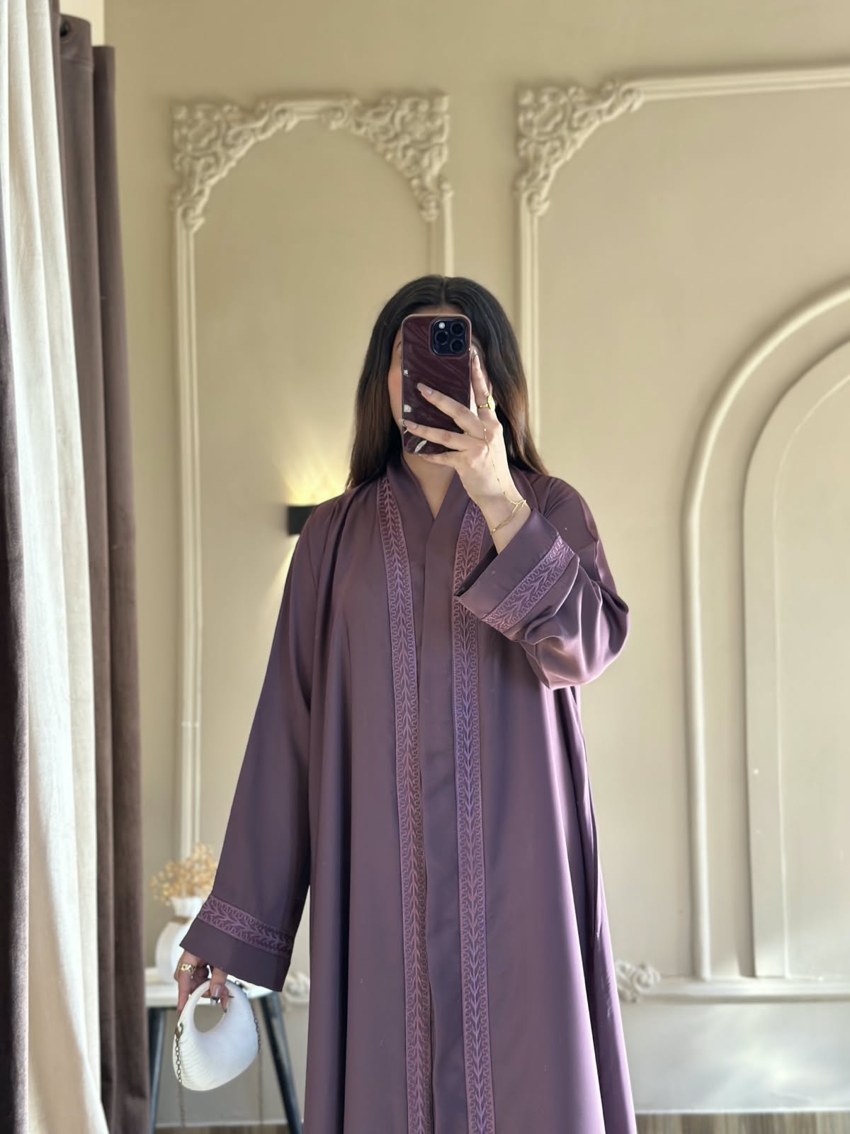 Liyana Embroidered Front-Open Abaya