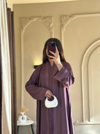 Liyana Embroidered Front-Open Abaya
