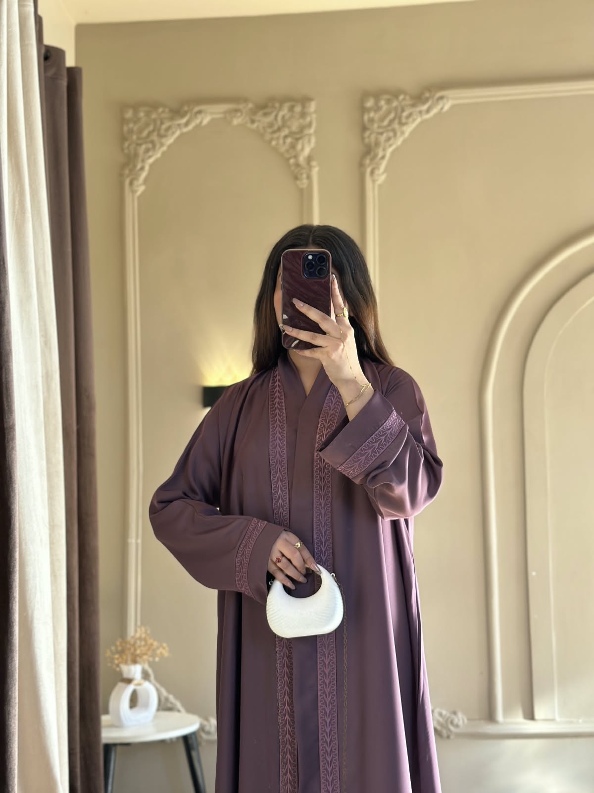 Liyana Embroidered Front-Open Abaya