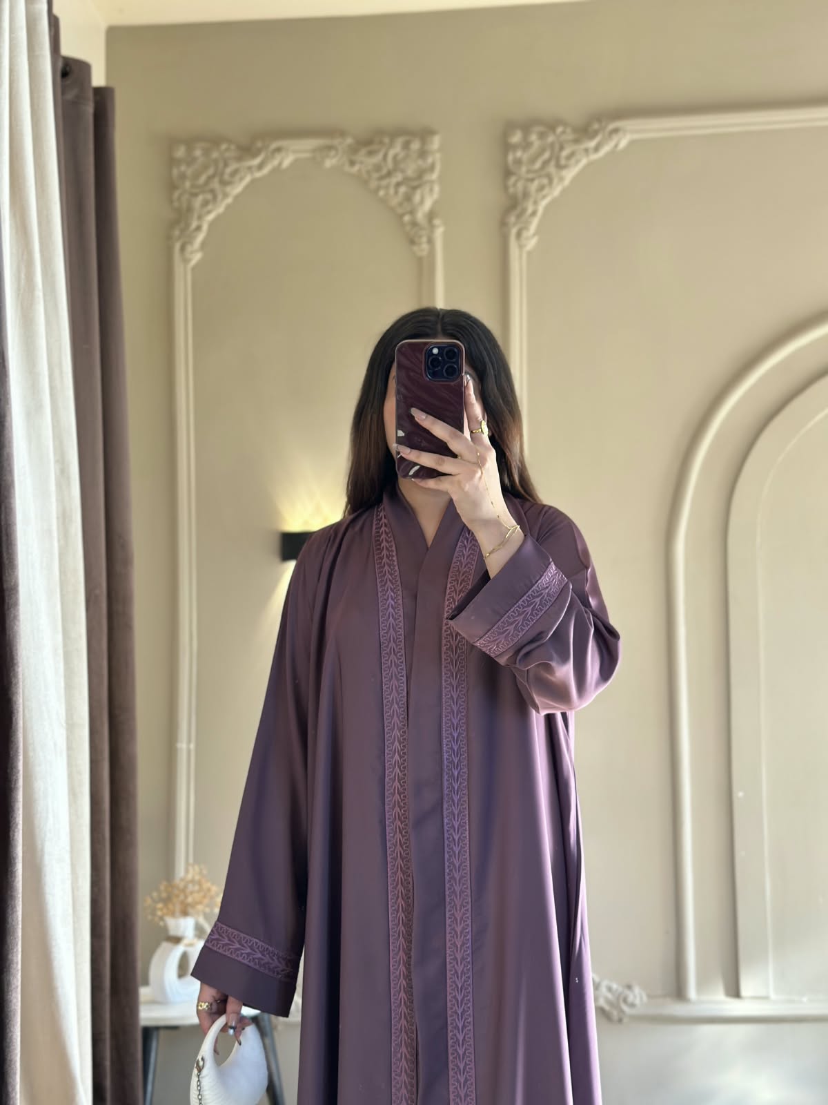 Liyana Embroidered Front-Open Abaya