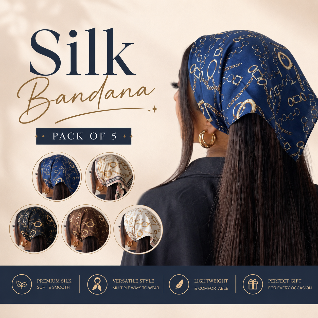 Silk Bandana Pack Of 5