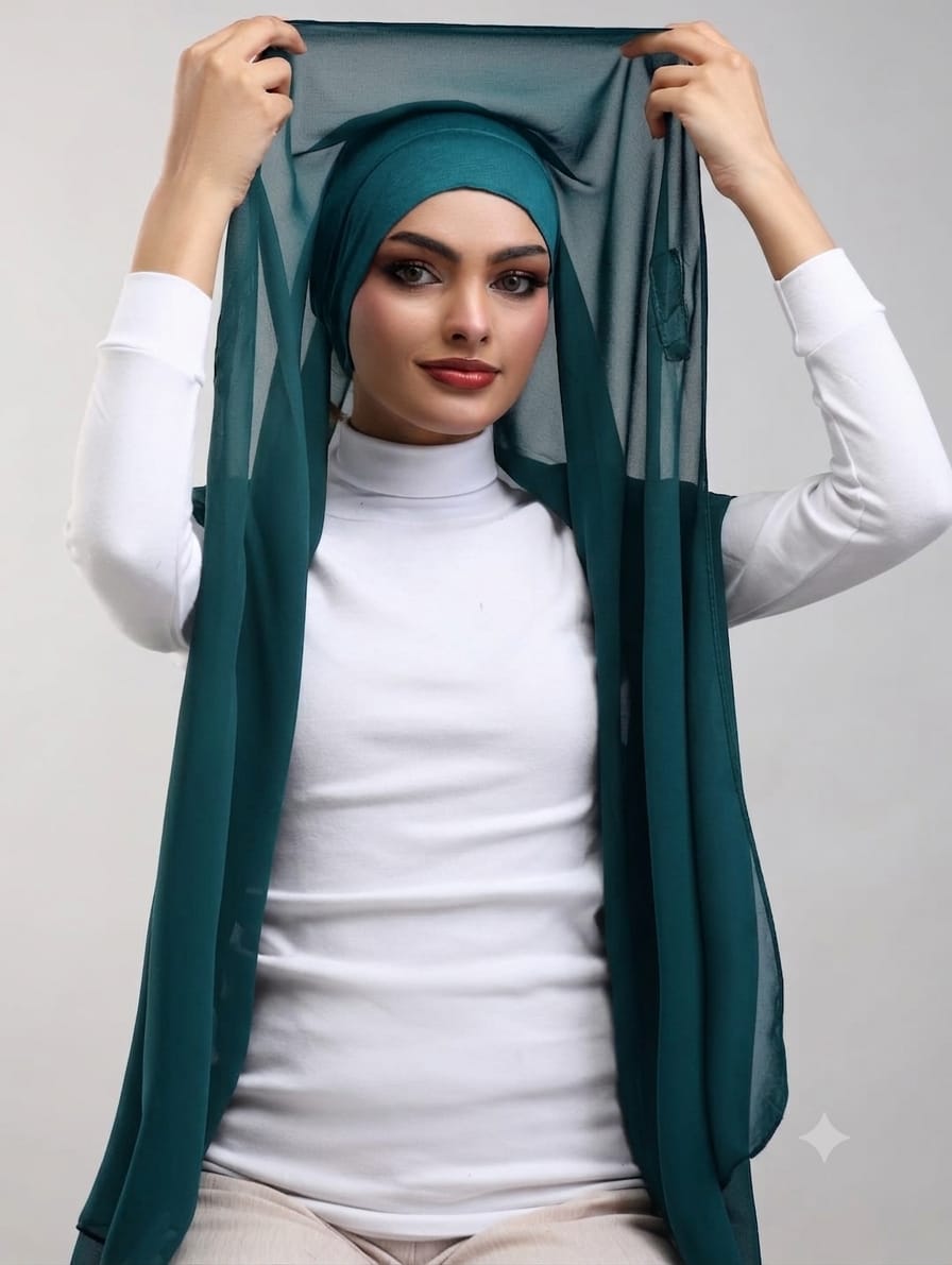 Instant Georgette Hijab With Built-in Magnets zink