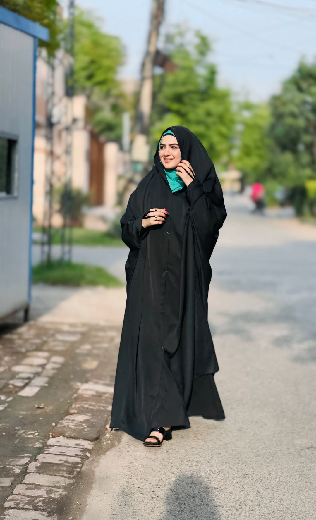 Iraqi Front Open Chadar Abaya With Button