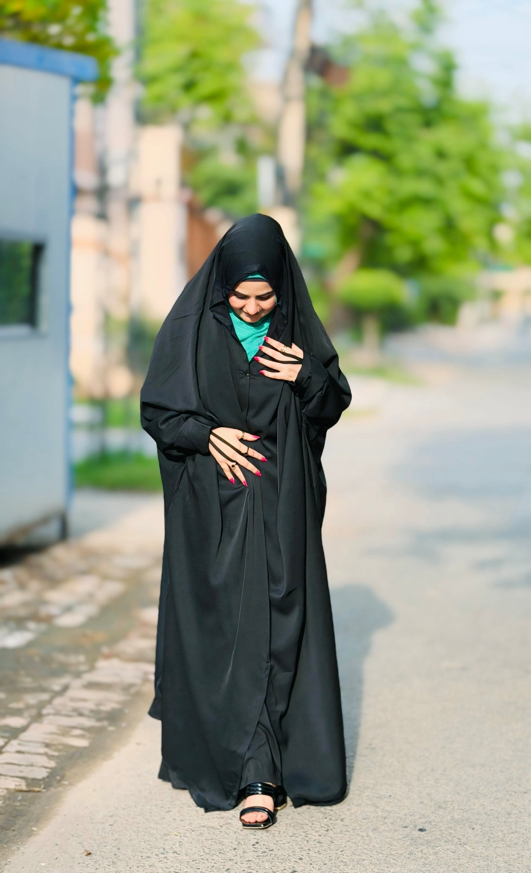 Iraqi Front Open Chadar Abaya With Button